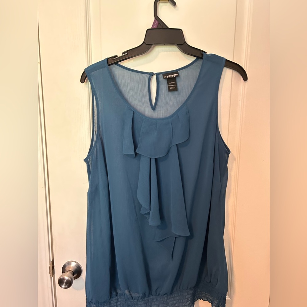 Lane Bryant Blue Sheer Blouse